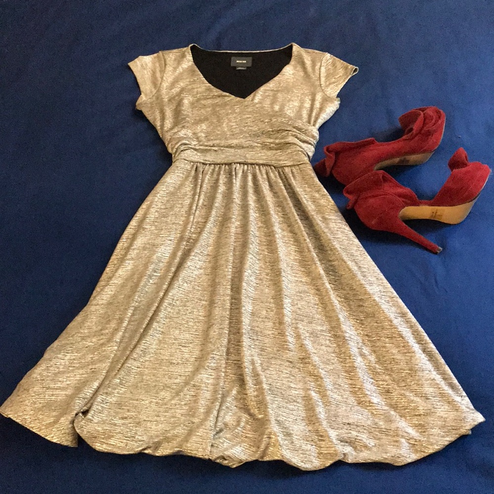 Anthropologie brand Maeve Tamera silver dress